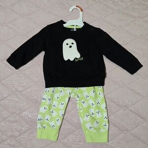 Cat & Jack Black and Green Baby Ghost Set Size 6-9m